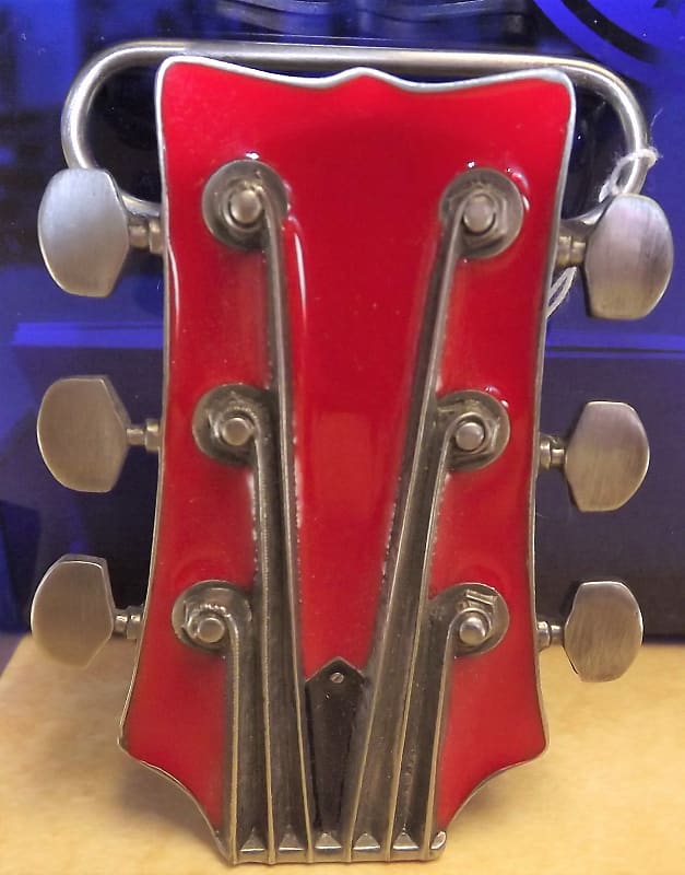 Aim Guitar Headstock Belt Buckle Red image 1