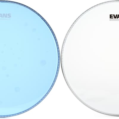 Evans Hydraulic Blue Drumhead - 14 inch  Bundle with Evans Snare Side Clear Drumhead - 14 inch image 1