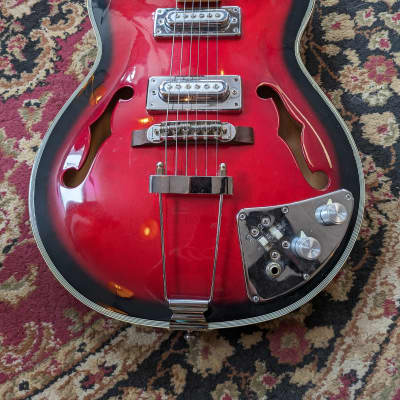Canora Semi-Hollow Electric Guitar c1960s Japan Red Burst #NA image 3