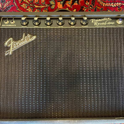 Fender Limited Edition '68 Princeton Reverb Black & Blue Combo Amplifier 2017 - black lacquered tweed image 1