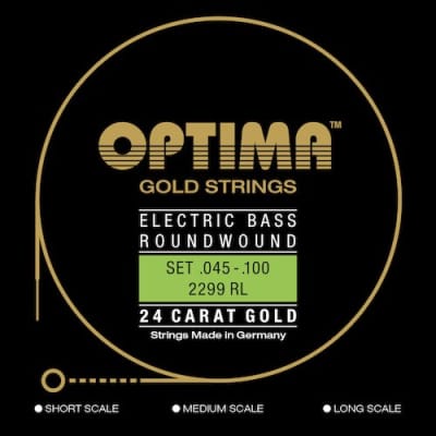 Optima 24K Gold Electric Bass Guitar Strings; 5-string super long scale image 1