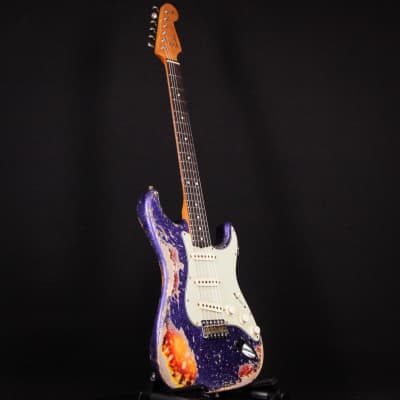Fender Custom Shop 1962 Stratocaster Super Heavy Relic Dennis Galuszka Masterbuilt Brazilian Rosewood Purple Sparkle / 3 Color Sunburst 2024 (R135800) image 11