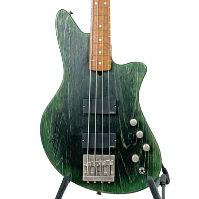 Offbeat Guitars "Jacqueline" aka "Jax" 32" Medium Scale Bass in Emerald City Eclipse with Active EMG Pickups image 3