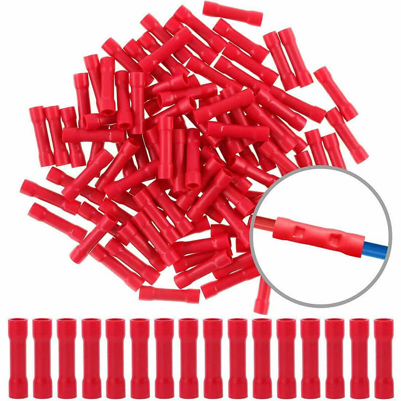 100pcs 22-16 Gauge Butt Insulated Splice Terminals Electrical | Reverb