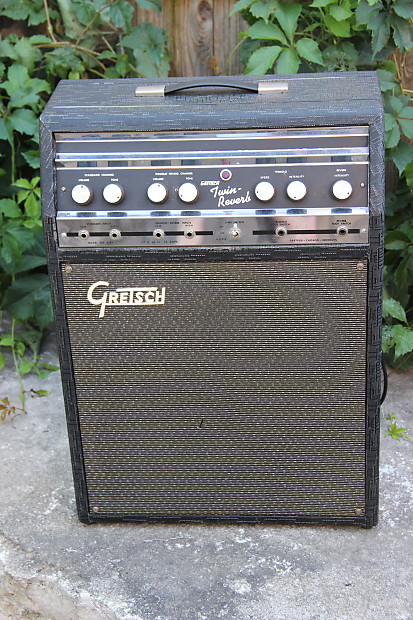 Gretsch Valco Twin Reverb Model 6162 Tube Amplifier 1968 Grey chrome two 10 inch Jensen speakers