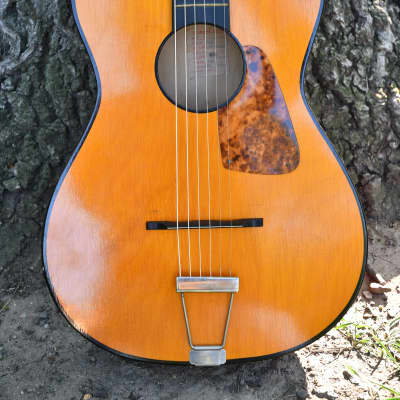 Cremona 533 - vintage parlor travel acoustic guitar, beautiful condition,1974, Czechoslovakia (Luby) image 9