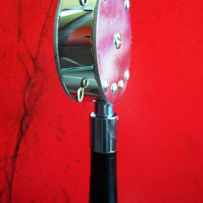 Vintage RARE 1930's Astatic D104 crystal "Lollipop" microphone Chrome w period Astatic E6G desk stand JT30 T3 K2 image 5