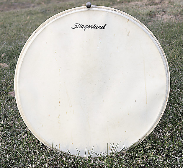 Slingerland 22" Calf Skin Logo Bass Drum Head 1950's Reverb