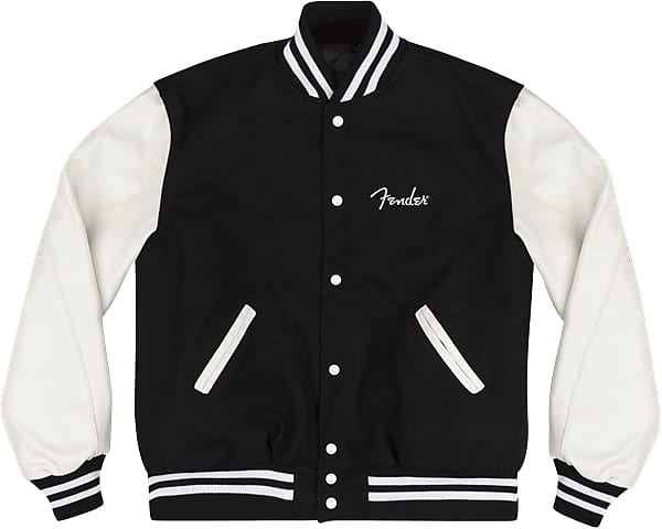 FENDER - Custom Shop Varsity Jacket Black/White L - | Reverb