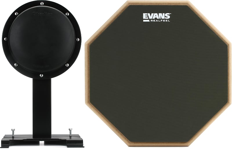 Gibraltar Bass Drum Practice Pad 10 inch Bundle with Evans Reverb