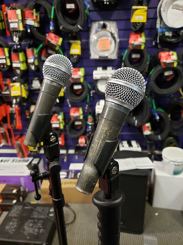 Shure Pair of Vintage SM58 Mics Made in USA Reverb