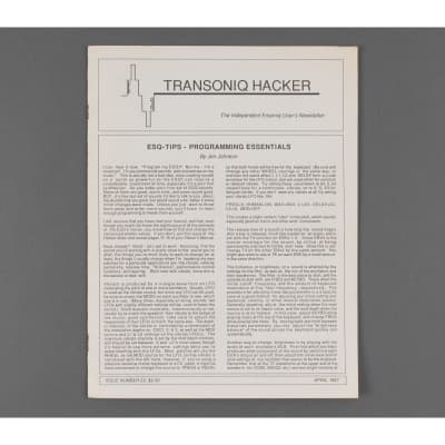 Transoniq Hacker Ensoniq User's Newsletter Issue #22