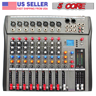 Aveek Professional Audio Mixer, Sound Board Mixing Console with 5 Channel  Digital USB Bluetooth Reverb Delay Effect, Input 48V Phantom Power Stereo  DJ