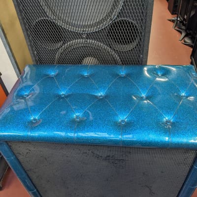 1972 Plush Blue/Green/Turquoise/Teal Sparkle 4 x 12" Guitar Speaker Cabinet - Looks Really Good -Sounds Great! image 5