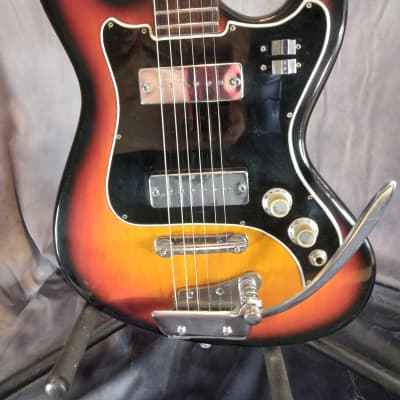 Teisco Vintage Made in Japan "Melodier" Solid Body Electric Guitar 1960s Tobacco Burst image 2
