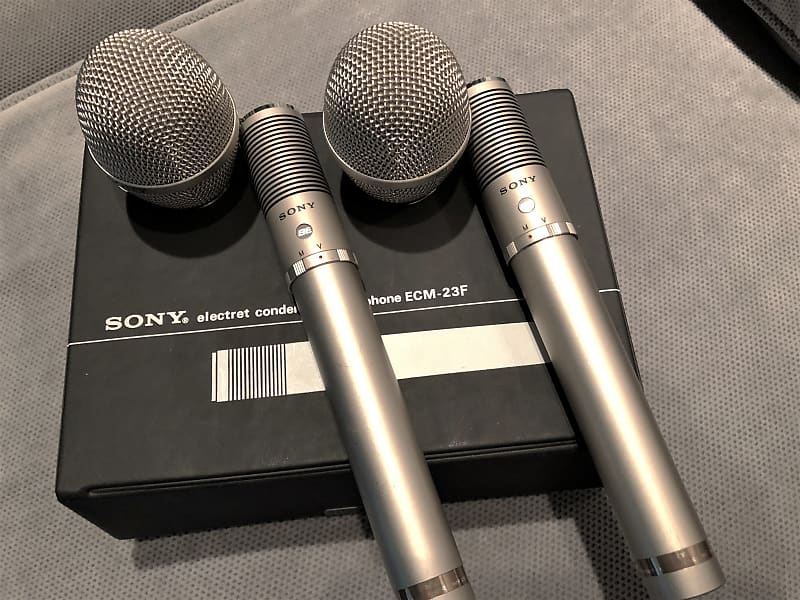 在庫低価SONY ソニー ECM-23F Ⅱ 2 コンデンサー マイク 2点 セット 音出しOK 希少 ビンテージ コンデンサーマイク