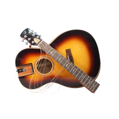 Journey Instruments FP412B Collapsible Parlor Guitar - Burst, Solid Sitka & African Mahogany image 4