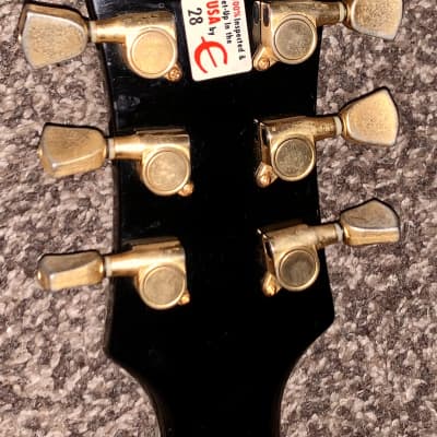 Epiphone Les Paul Custom Ebony black and gold electric guitar ohsc image 6
