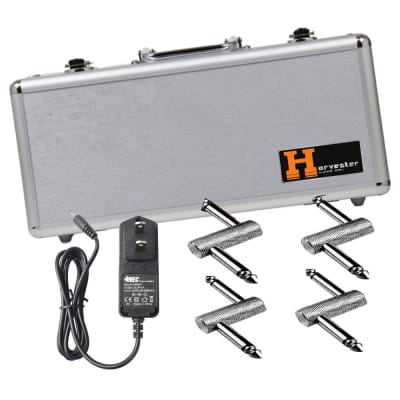 Harvester Silver Aluminum FX Pedal Carrying Case Holds  5 Mini FX with 4 PCZ's + Power for sale