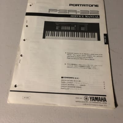 Yamaha  PSR-32 Portatone Service Manual  1987
