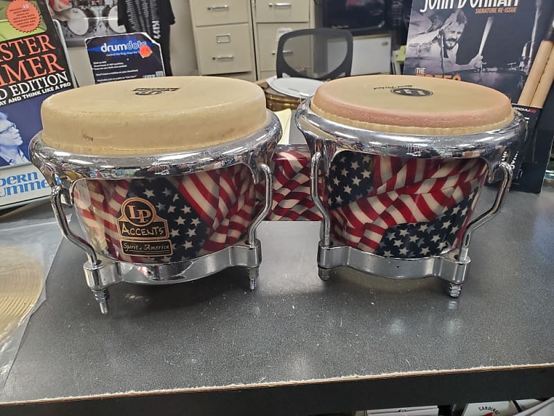 LP Accents Bongos"Spirit of America" 2019 American Flag Reverb