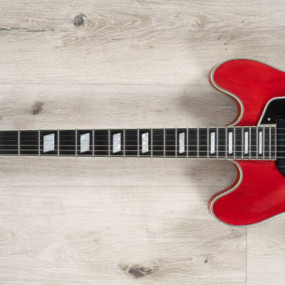 Eastman T64/v-T Hollowbody Guitar, Ebony Fretboard, Trapeze, Antique Red image 6