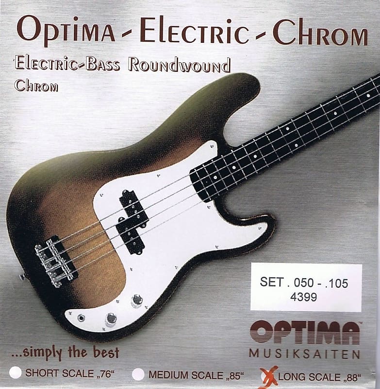 Optima Maxima Chrome Bass Strings 50 105 Roundwound Reverb UK