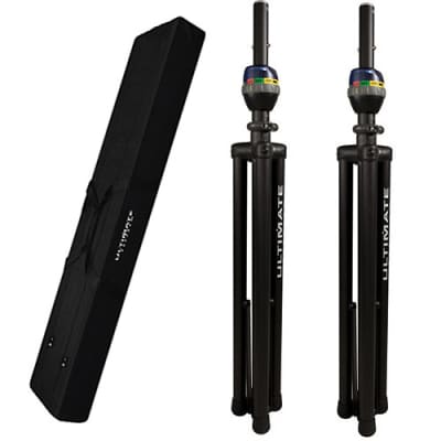 ULTIMATE SUPPORT TS-90B Speaker Stands-Pair w/ Bag-90D Canvas Carry Bag image 2