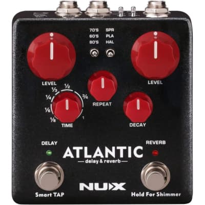 NUX Atlantic (NDR-5) Multi Delay and Reverb Effect Pedal with Inside Routing and Secondary Reverb Effects image 1