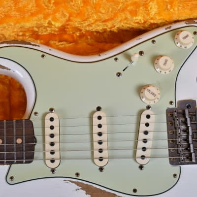 Fender Custom Shop '60 Stratocaster NAMM 2020 Heavy Relic Aged Olympic White image 7