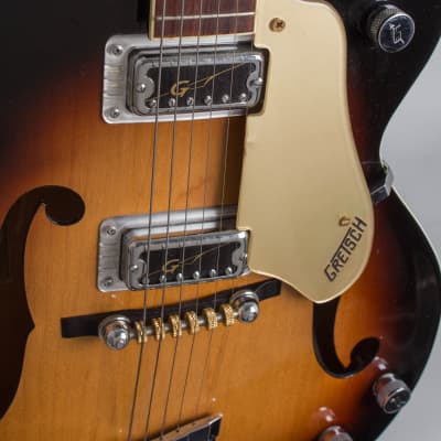 Gretsch  Model 6117 Double Anniversary Arch Top Hollow Body Electric Guitar (1962), ser. #50561, original two-tone grey hard shell case. image 16