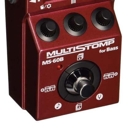 Zoom MS-60B MultiStomp Bass Guitar Effects Pedal, Single Stompbox Size, 58 Built-in effects, Tuner image 1