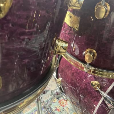 Carmine Appice’s Complete Mapex Orion Series Set, 6-Piece Plus Hardware and Cases! Excellent!! - Birdseye Transparent Violet image 13