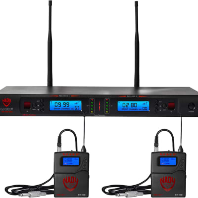 Nady Dual 1000-Channel Pro UHF Wireless Mic System, 2 Guitar, Instrument image 1