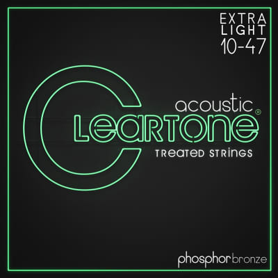 Cleartone 7410 Acoustic Guitar Strings Phosphor Bronze Extra Light Coated 10-47 image 2