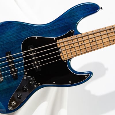 Bacchus Global WL5-ASH/RSM 5 String Jazz Bass Blue Flame Roasted Maple Amazing Neck image 1