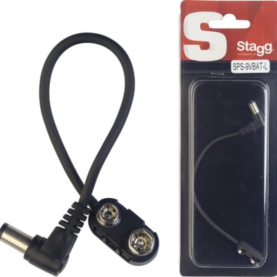 Stagg SPS-9VBAT-L Angled 9V Battery Power Adapter Snap Connector for Pedals for sale