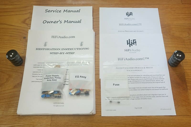 Sansui AU-217 II restoration kit filter capacitor repair rebuild fix  			