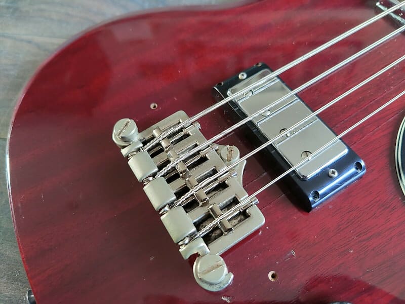 1990 Burny Japan REB-65 (EB-3 Style) SG Bass (Cherry Red) | Reverb