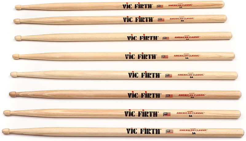 Vic Firth 5A Wood Tip, 4 Pack image 1