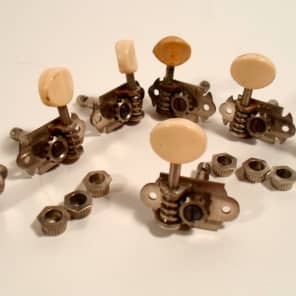 Wartime Martin Waverly Vintage Tuners 1940's set of 7 w/ ferrules image 1