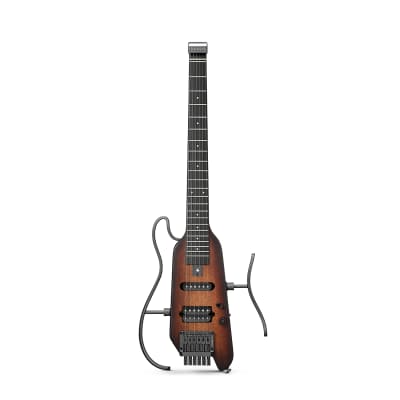 Donner HUSH-X Electric Guitar -Headless Guitar for Travel and Practice, Sunburst for sale