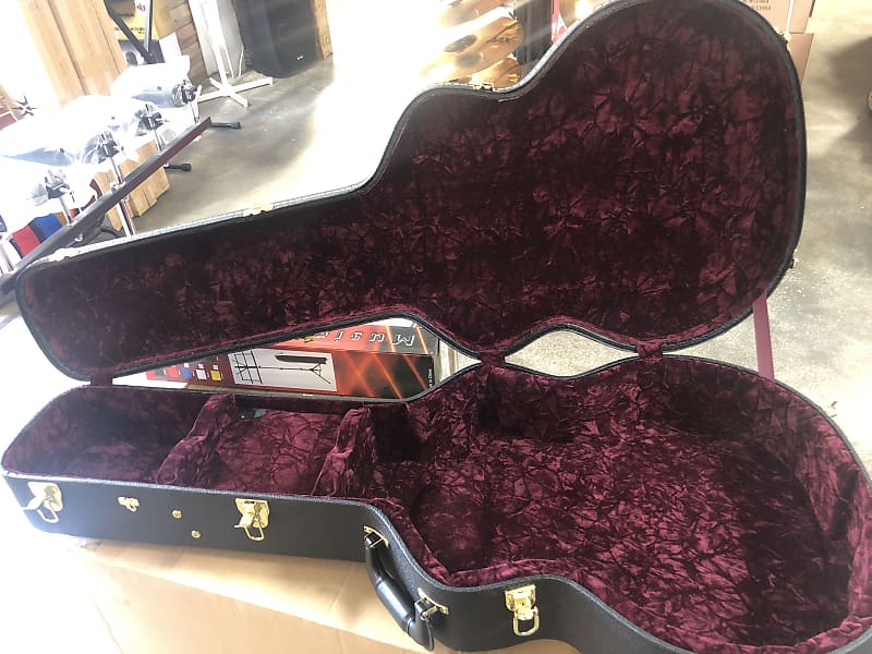 JJ Music Sales Deluxe Arch-top Super 400-Style Jazz Guitar Case 2023 Black image 1