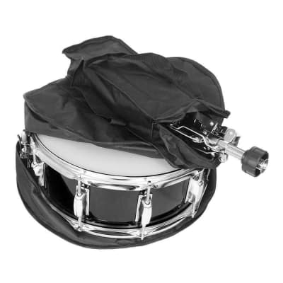 Glarry Snare Drum Poplar Wood Drum 14 x 5.5 2022 Black with Drumsticks Bag & Stand image 6