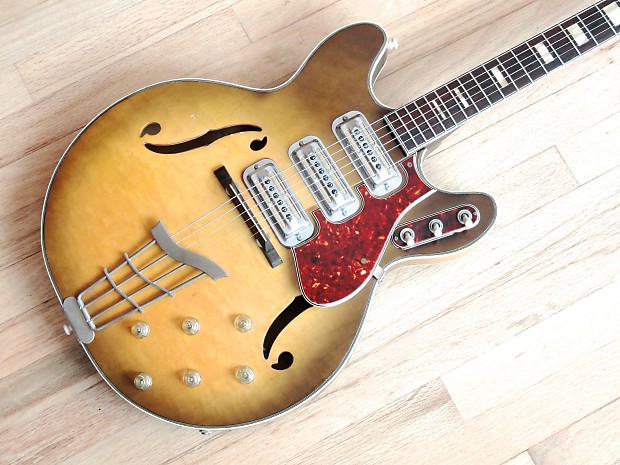 1961 Harmony H75 Vintage Electric Guitar DeArmond Gold Foils Black Keys H78