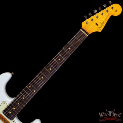 Fender Custom Shop Wild West White Lightning 2.0 Stratocaster HSS Rosewood Board 22 Frets Heavy Relic Graffiti Yellow image 4