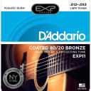 D'Addario EXP11 80/20 Bronze Coated Light Acoustic Guitar Strings (12-53)
