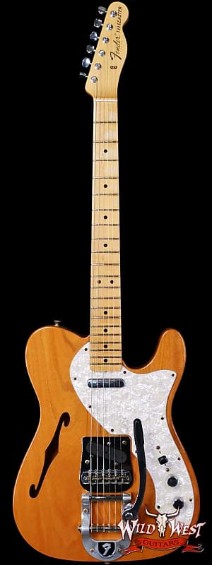 Fender Custom Shop 1968 Thinline Telecaster with Bigsby 1-Piece Kalamazoo Mahogany Body Journeyman Relic Aged Natural 6.95 lbs image 1