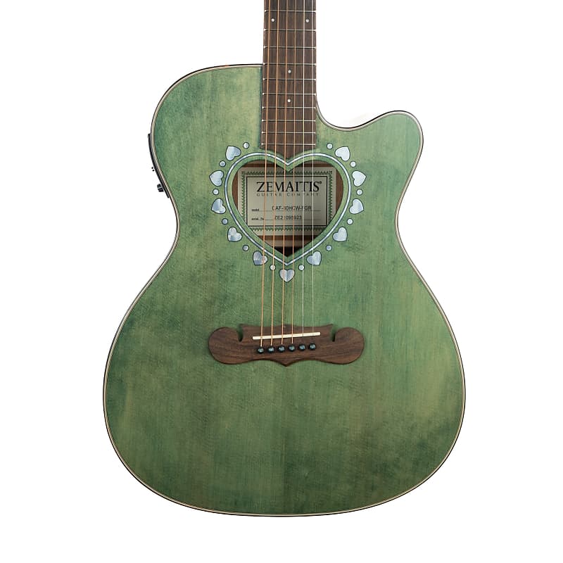 Zemaitis acoustic electric cutaway guitar CAF-80HCW-FGR forest green NOS  with gigbag