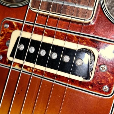 Vintage Toledo  Es 335 style semi hollow body electric guitar guitar made in japan 1970s Sunburst image 4